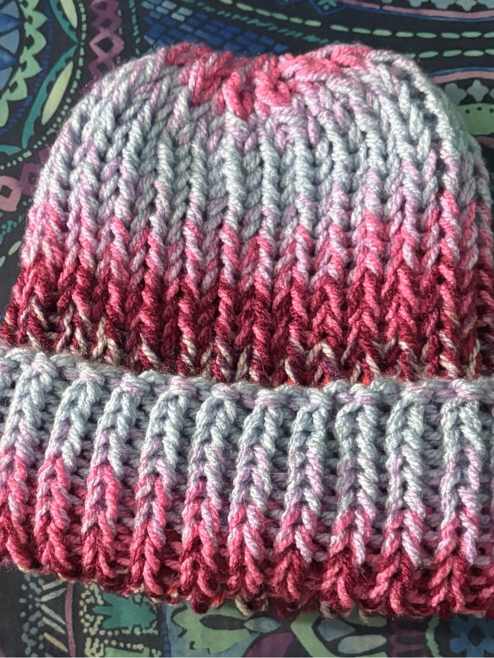 Striped knit beanie